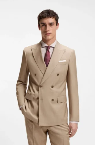 Slim-Fit-Jacke aus Schurwoll-Serge
