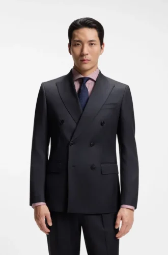 Slim-Fit-Jacke aus Schurwoll-Serge