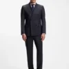 Slim-Fit-Jacke aus Schurwoll-Serge