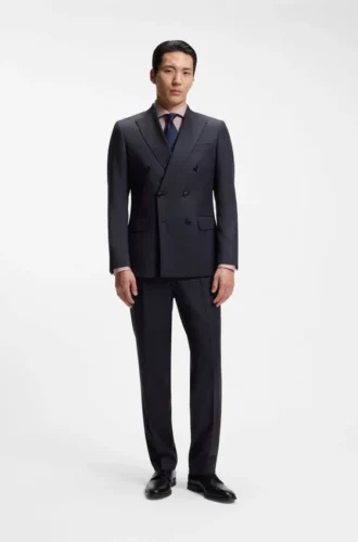 Slim-Fit-Jacke aus Schurwoll-Serge