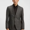 Slim-Fit-Jacke aus Schurwolle mit feinem Muster