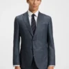 Slim-Fit-Jacke aus Schurwolle mit feinem Muster