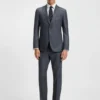 Slim-Fit-Jacke aus Schurwolle mit feinem Muster