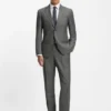 Slim-Fit-Jacke aus Schurwolle mit feinem Muster