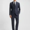 Slim-Fit-Jacke aus Schurwolle mit feinem Muster