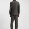 Slim-Fit-Jacke aus Schurwolle mit feinem Muster