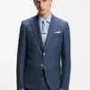 Slim-Fit-Jacke aus Schurwolle, Seide und Leinen