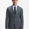 Slim-Fit-Jacke aus Schurwolle, Seide und Leinen
