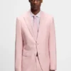 Slim-Fit-Jacke aus Schurwolle, Seide und Leinen
