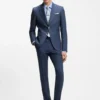 Slim-Fit-Jacke aus Schurwolle, Seide und Leinen