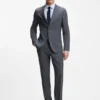 Slim-Fit-Jacke aus Schurwolle, Seide und Leinen