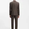 Slim-Fit-Jacke aus Schurwolle, Seide und Leinen