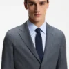 Slim-Fit-Jacke aus Schurwolle, Seide und Leinen