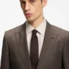 Slim-Fit-Jacke aus Schurwolle, Seide und Leinen
