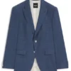 Slim-Fit-Jacke aus Schurwolle, Seide und Leinen