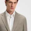 Slim-Fit-Jacke aus Schurwolle und Seide