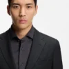 Slim-Fit-Jacke aus Schurwolle und Seide