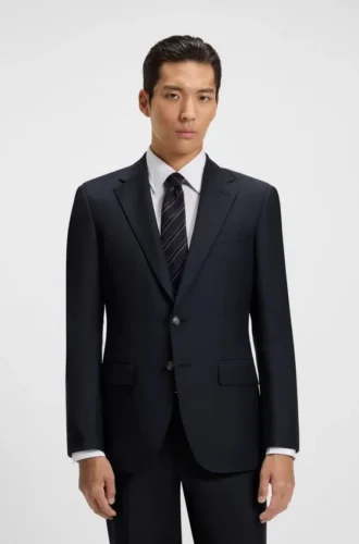 Slim-Fit-Jacke aus Stretchwolle