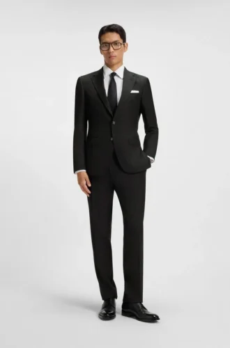 Slim-Fit-Jacke aus Stretchwolle
