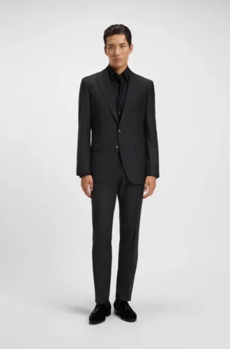 Slim-Fit-Jacke aus Stretchwolle