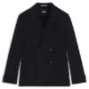 Slim-Fit-Jacke aus Stretchwolle mit feinem Muster