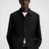 Slim-Fit-Jacke aus Twill aus Wollmischung