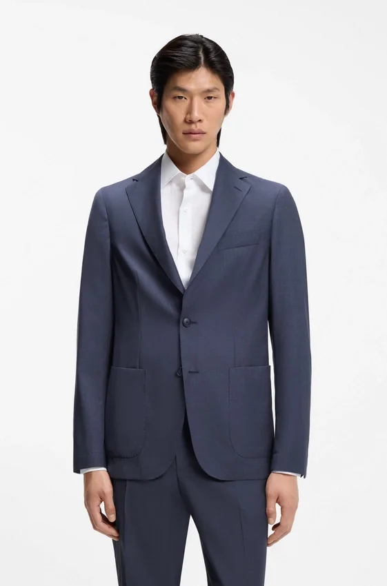 Slim-Fit-Jacke aus waschbarer Schurwolle Slim-Fit-Jacke aus waschbarer Schurwolle