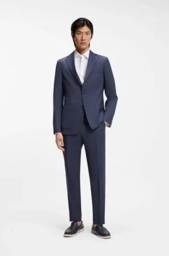 Slim-Fit-Jacke aus waschbarer Schurwolle