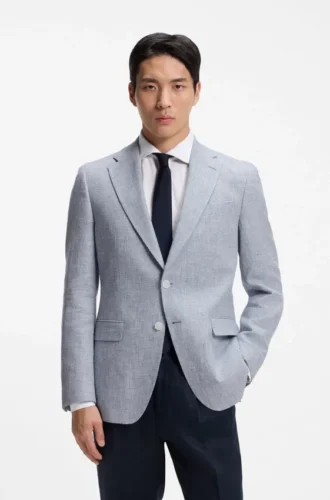 Slim-Fit-Jacke mit Puppytooth-Muster