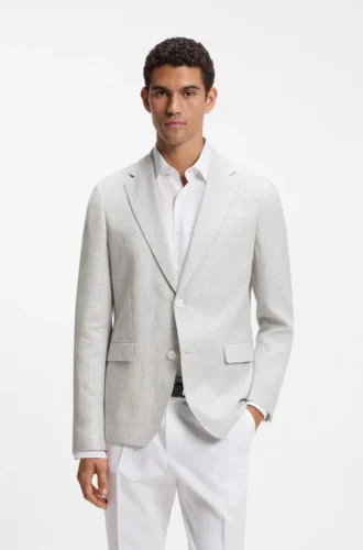 Slim-Fit-Jacke mit Puppytooth-Muster