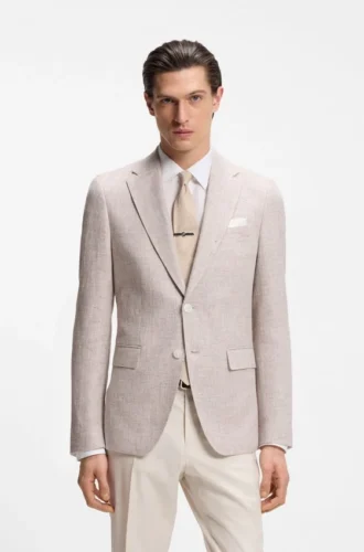 Slim-Fit-Jacke mit Puppytooth-Muster