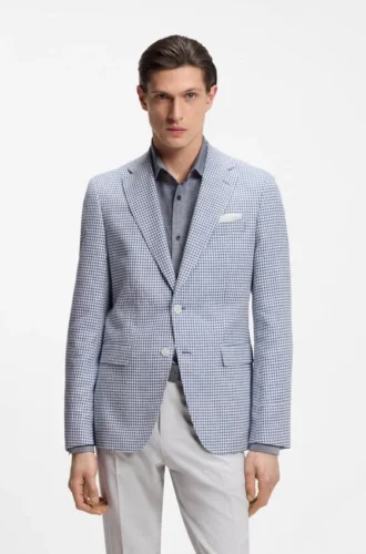 Slim-Fit-Jacke mit Puppytooth-Muster