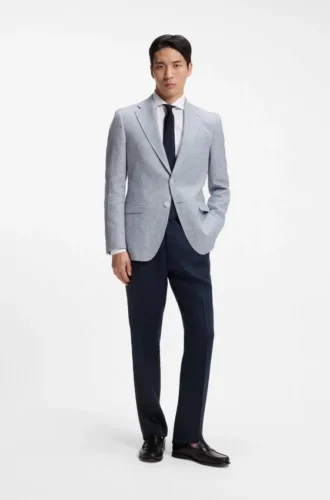 Slim-Fit-Jacke mit Puppytooth-Muster