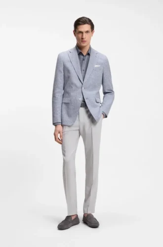 Slim-Fit-Jacke mit Puppytooth-Muster