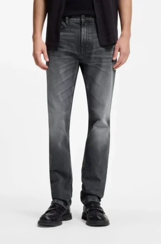 Slim-Fit-Jeans aus grauem Comfort-Stretch-Denim