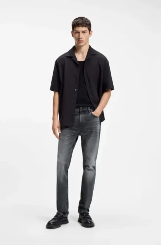 Slim-Fit-Jeans aus grauem Comfort-Stretch-Denim