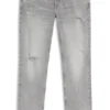Slim-Fit-Jeans aus grauem Denim im Used-Look