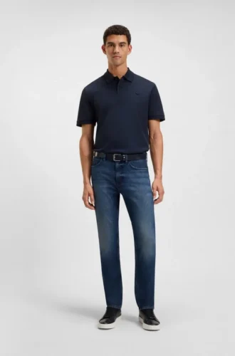 Slim-Fit-Jeans in Delaware-Blau aus Denim mit mechanischem Stretch
