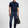 Slim-Fit-Jeans in Delaware-Blau aus gestricktem Denim