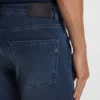 Slim-Fit-Jeans in Delaware-Blau aus gestricktem Denim