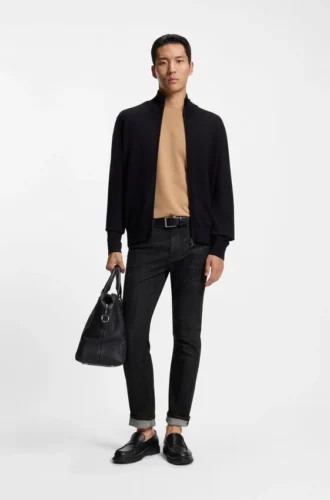 Slim-Fit-Jeans in Delaware-Blau aus knitterfreiem Denim