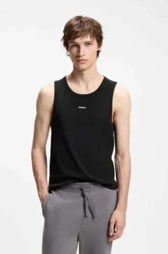 Slim-Fit-Oberteil aus Stretch-Baumwolle mit Kontrastlogo