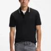 Slim-Fit-Polohemd aus Baumwolle mit gestreiftem Kragen