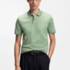 Slim-Fit-Polohemd aus Baumwolle mit gestreiftem Kragen