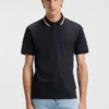 Slim-Fit-Polohemd aus Baumwolle mit gestreiftem Kragen