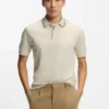 Slim-Fit-Polohemd aus Baumwolle mit gestreiftem Kragen