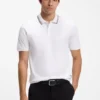 Slim-Fit-Polohemd aus Baumwolle mit gestreiftem Kragen