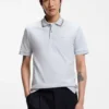 Slim-Fit-Polohemd aus Baumwolle mit gestreiftem Kragen