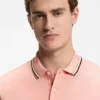 Slim-Fit-Polohemd aus Baumwolle mit gestreiftem Kragen