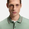 Slim-Fit-Polohemd aus Baumwolle mit gestreiftem Kragen